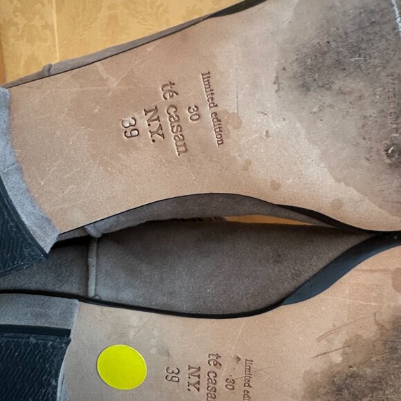 TE CASAN NY Limited Edition Beige Suede Knee-High Boots Size EU 39/ US 8.5 - Picture 7 of 9